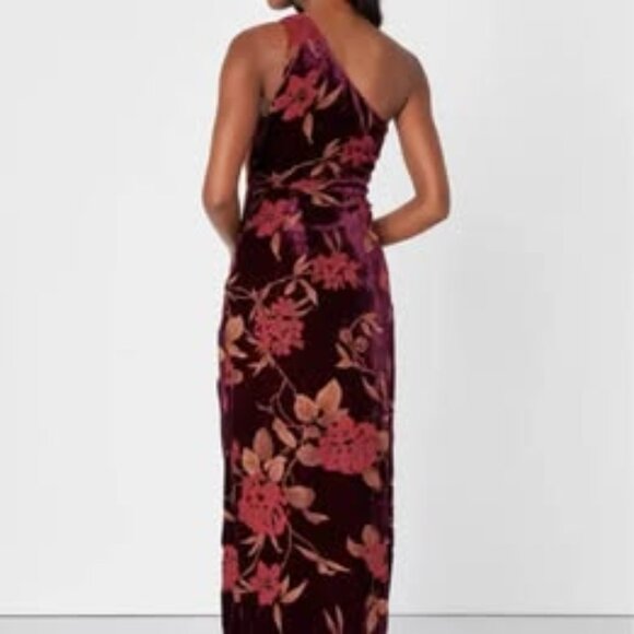 Never Worn - One Shoulder Velvet Floral Dress - Picture 2 of 3